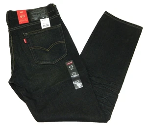 Men's 511 Jeans NEW Slim Stretch Black Denim Tag & measured size 34x30 - Picture 1 of 7