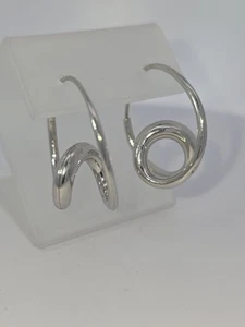 Artisan/ Designer Michael Good 10% Iridium Platinum Continuous Hoop Earrings - Picture 1 of 4