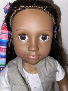 Malia OG AA Battat Doll Curly brown hair brown eyes medium skin golden freckles - Picture 1 of 11
