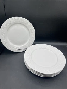 Mikasa Gourmet Basics Addison Set Of 6 Dinner Plates 10 3/4" embossed - Picture 1 of 10