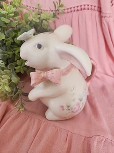 Vintage Pfaltzgraff Tea Rose ~ Bunny Rabbit Creamer Milk Pitcher Jug Pink Flower - Picture 1 of 12