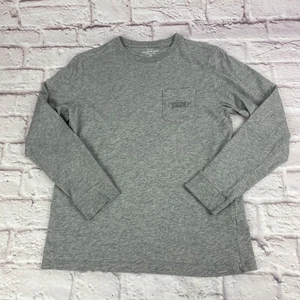 Vineyard Vines Shirt Boys Medium Gray Long Sleeve Pocket Crew Football Graphic - Picture 1 of 11