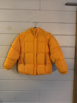 Jaqueta ZARA KIDS Laranja Amarelo CASACO ACOLCHOADO com Zíper Capuz Meninas Meninos INVERNO 11 12 - Imagem 1 de 4