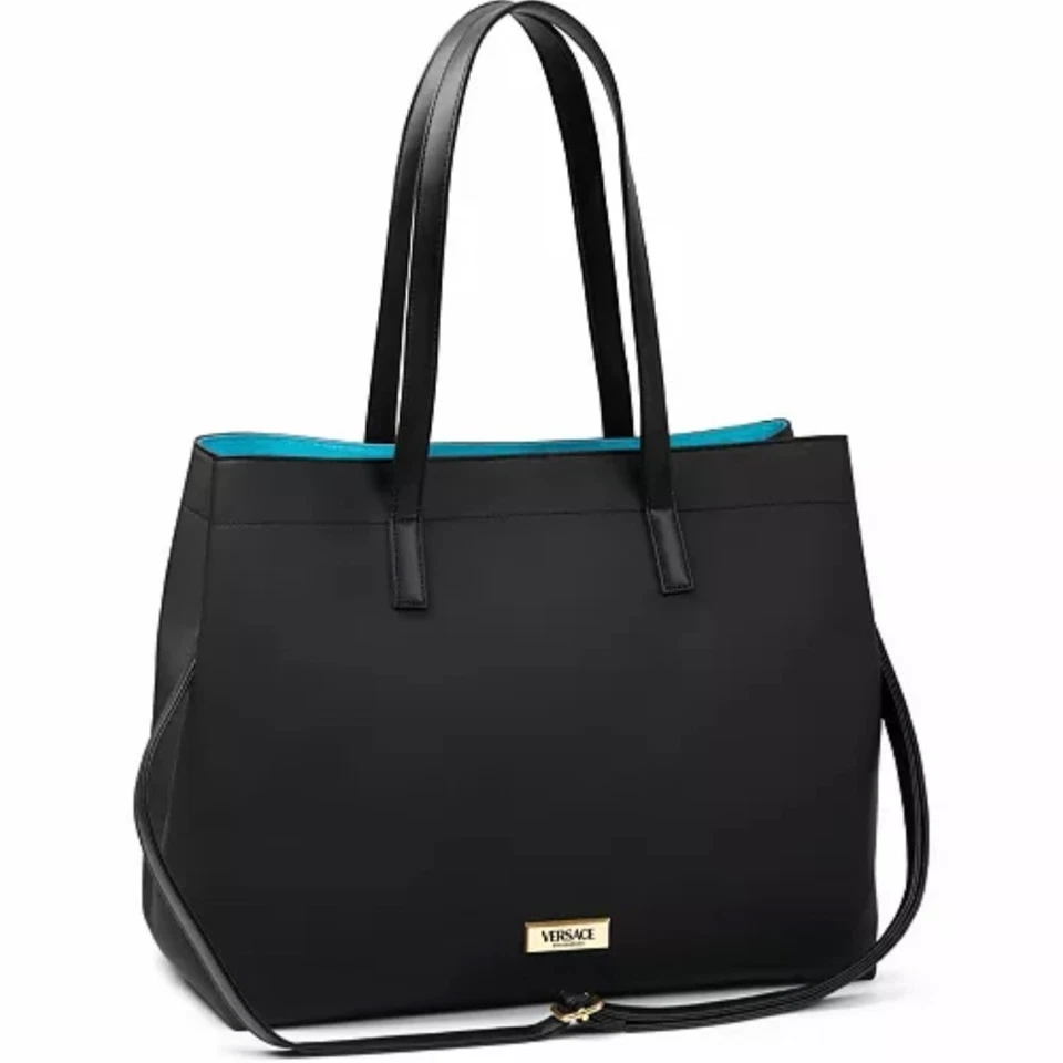 Nova Bolsa Feminina Versace Parfum Fragrância Bolsa Tote Grande Ombro Zíper Preta - Imagem 1 de 3