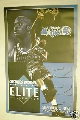 Póster fuera de existencia Shaquille O'Neal 1994 Elite Shaq Lakers RARO Foto 1 de 2