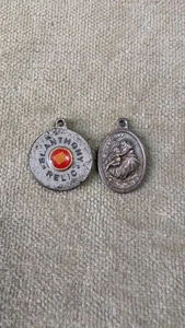 Vintage Saint Anthony Relic Medal Child Jesus Holy Pendant Pray for Us - Picture 1 of 6