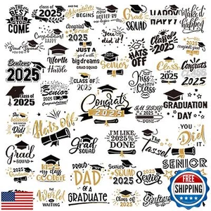 Pasimy 45 Pcs Graduation Stickers Class of 2025 Congrats College Waterproof V - Picture 1 of 5
