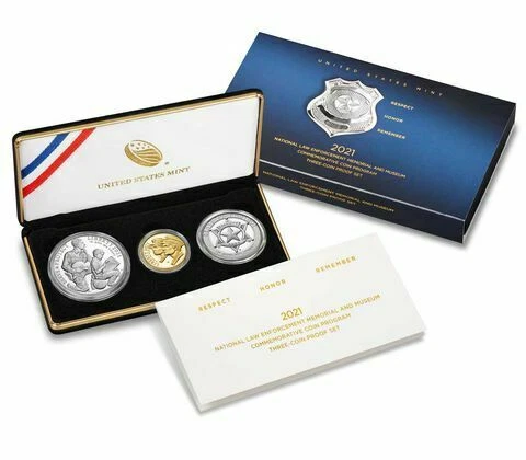 2021 National Law Enforcement Memorial and Museum Three-Coin Proof Set (21CG) Cover
