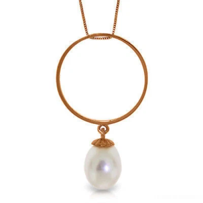 Brand New 14K Solid Rose gold 18" fine Necklace w Briolette pearl - Image 1 of 4