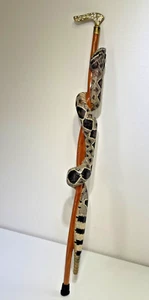 Diamond Back Snake Walking Cane | Hand-Carved & Hand-Painted | Incredible Detail - Picture 1 of 18