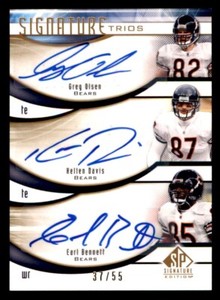 2009 UD SP Signature Trios Football #T-OBD Olsen Davis Bennett Auto /55
