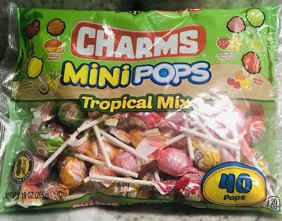 Charms Mini Pops Suckers Tropical Mix-40ct. 7.19oz. Peanut/Gluten Free - Image 1 of 4