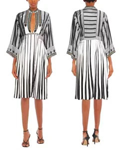 ETRO 'Abito Amber' Beads Embroidered Silk Striped Dress sz US S/ IT 38 $3850 - Picture 1 of 19