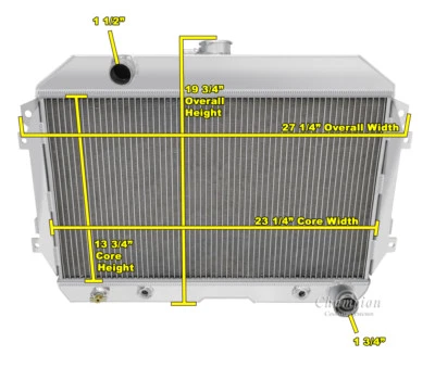 3 Row RS Champion Radiator for 1970 1971 1972 1973 Datsun 240Z Chevy Conversion - Image 1 of 4