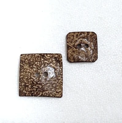 Square Coconut Shell Button 30mm 41mm 2 Hole Coat Jacket Cardigan Sewing Craft - Image 1 of 4