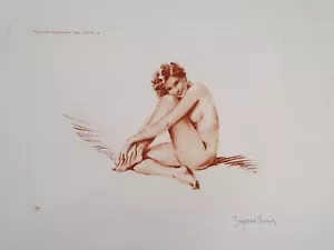 Art Deco Pin Up Female Nude Suzanne Meunier Print Etching Camilla Lucas USA 1937 - Picture 1 of 15