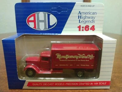 Camión de reparto AHL 1:64 MONTGOMERY WARD PETERBILT 260 ROJO FUNDIDO A PRESIÓN NUEVO EN CAJA Foto 1 de 4