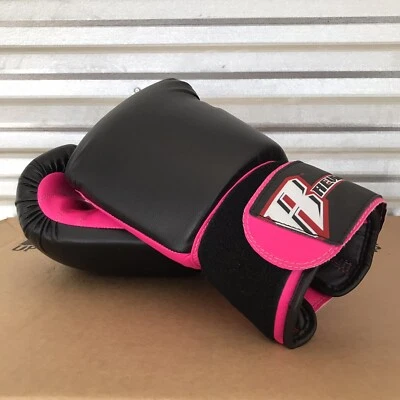Revgear Pink Black Boxing Gloves MMA Training Muay Thai Sparring Kickboxing 12oz - Image 1 of 4