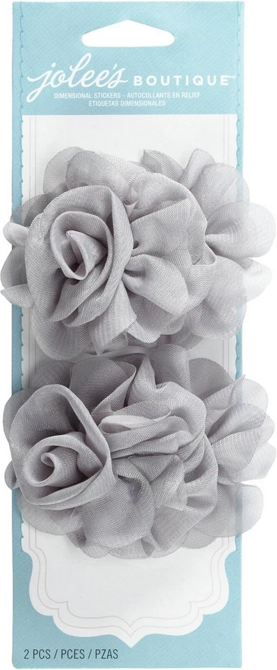 Flor ROSA EN CAPAS GRIS - Libro de recortes Jolee's Boutique pegatina dimensional OFERTA Foto 1 de 2