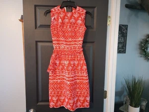VTG 70s Mod Mini Party Dress Lanz Originals Red White Retro Mushroom With Wrap - Picture 1 of 7