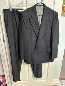 Vnt Cricketeer 2 Piece Suit Mens Pinstripe Pants Blazer Jacket Dark Gray 36x32 - Picture 1 of 11