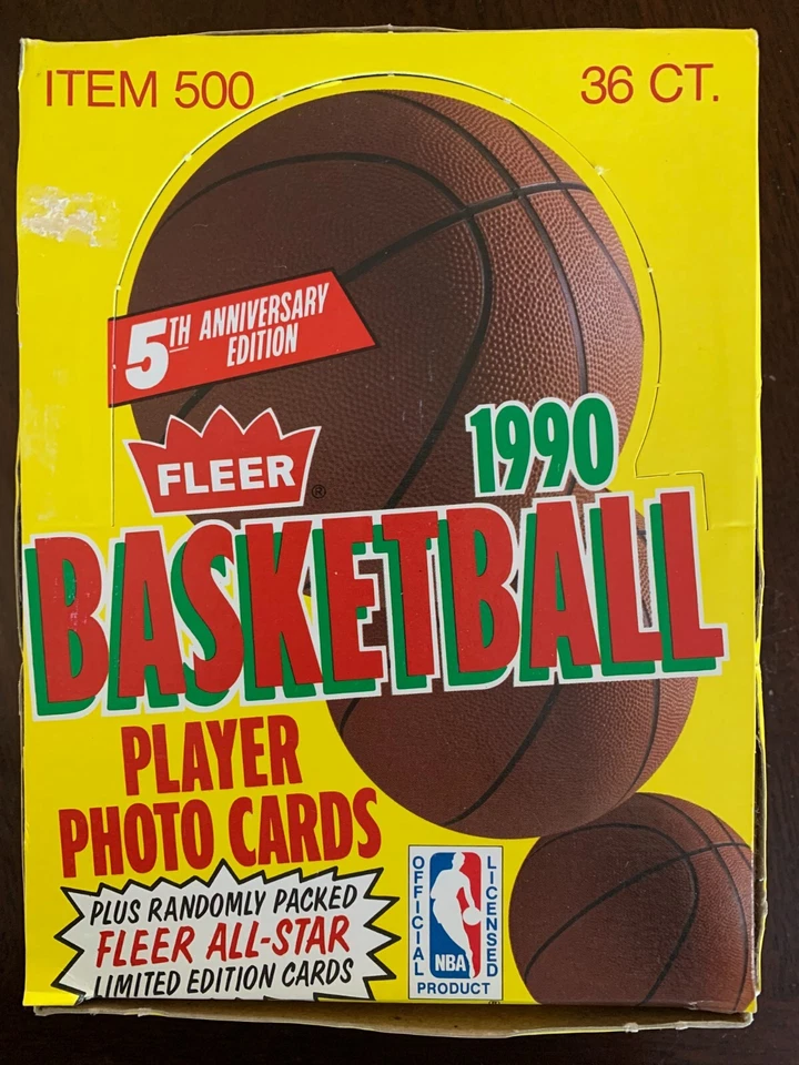 1990 FLEER Basketball Player Photo Cards Wax Bo Packs