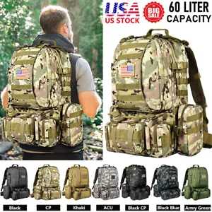 60 L Outdoor Military Molle Tactical Backpack Rucksack Camping Bag Travel Hiking - Picture 1 of 19