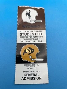 Colorado Buffaloes Vs Wyoming Cowboys Football Ticket Stubs, 2 Diff years - Picture 1 of 2