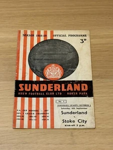 1958/59 Sunderland v Stoke City - Div 2 **NO WRITING** - Picture 1 of 2