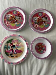Set Of Paw Patrol  2 Plate, Bowl &  Minnie Mouse Plate