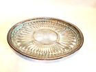 Vintage Silver Plate Round Four Section Relish Tray with Glass 13 x 3.5 in
