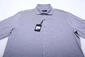 BUGATCHI Regular Fit Knit Button-Up Shirt (Platinum) MF2037K4 Size: L - New  - Picture 1 of 9