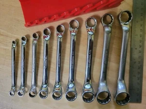SNAP-ON SAE DOUBLE OFFSET BOX END WRENCH 9 PIECE SET 12 POINT 3/16-13/16 - Picture 1 of 7