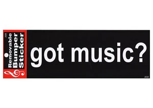 AIM musical gifts novelty bumper sticker "got music?" 18.8cm X 7.7cm free post - Imagen 1 de 2