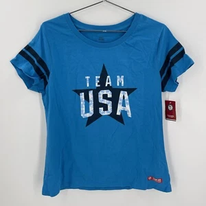 Camiseta Oficial Mujer Equipo USA Pyeong Chang Juegos Olímpicos Copo de Nieve Azul Talla XL NUEVA CON ETIQUETAS - Imagen 1 de 5