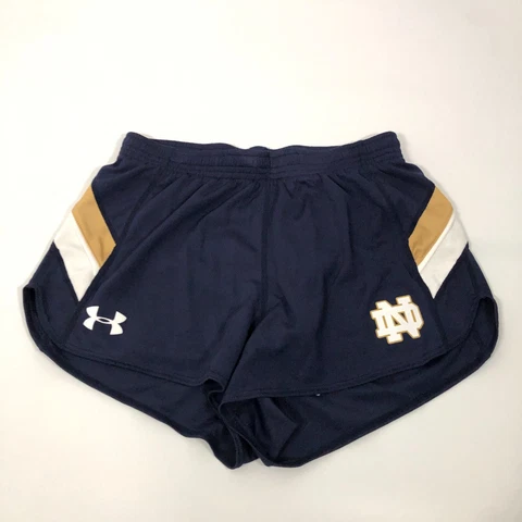 Notre Dame Fighting Irish Womens Shorts Small Navy Under Armour Running Lined Cover