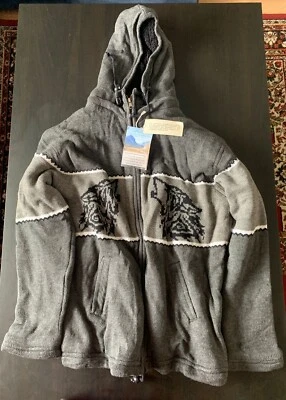 Woollen Fleeced Lined Stylish Hooded Jacket Cardigan - Image 1 of 3