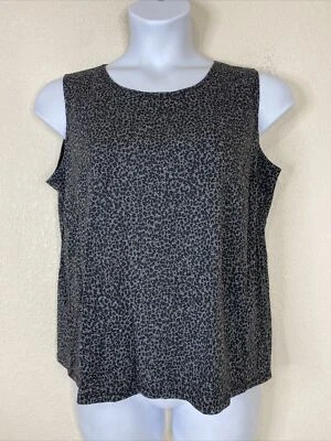 Camiseta sin mangas Josephine Chaus para mujer talla grande 1X gris estampado animal elástica Foto 1 de 4