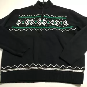 SUÉTER de algodón Chaps para hombre blanco marino verde 1/4 con cremallera talla XL - Imagen 1 de 5