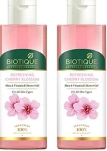 Biotique Cherry Blossom Shea & Vitamin E Shower Gel 200Ml (Pack of 2) - Picture 1 of 3