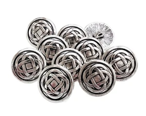 10PC Antiqued Silver Celtic Metal Buttons Shank Buttons Crafts Sewing 17mm - Picture 1 of 5