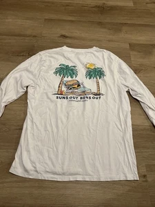 Vineyard Vines Grafik Langarm T-Shirt Sun’s Out Buns Out weiß Herren Gr. Lg - Bild 1 von 5