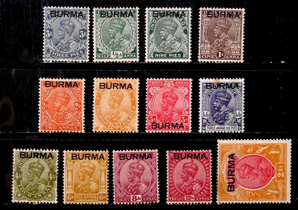 BURMA, BRITISH: 1937 CLASSIC ERA STAMPS UNUSED CV $55 - Image 1 of 1
