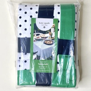 Kate Spade New York x Target 60 x120" OVERSIZED Polka Dot Tablecloth Cream/Green - Picture 1 of 12