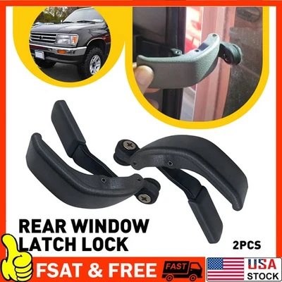Cerradura de pestillo de ventana trasera gris Quatar para Toyota Hilux Tacoma T100 1989-2000 L+R B Foto 1 de 4