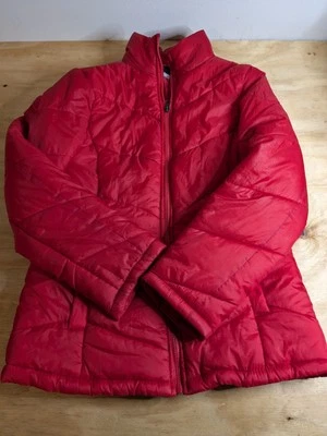 KC Collections Women's Puffer Coat Sz M Red Long Sleeve Jacket - Image 1 of 4
