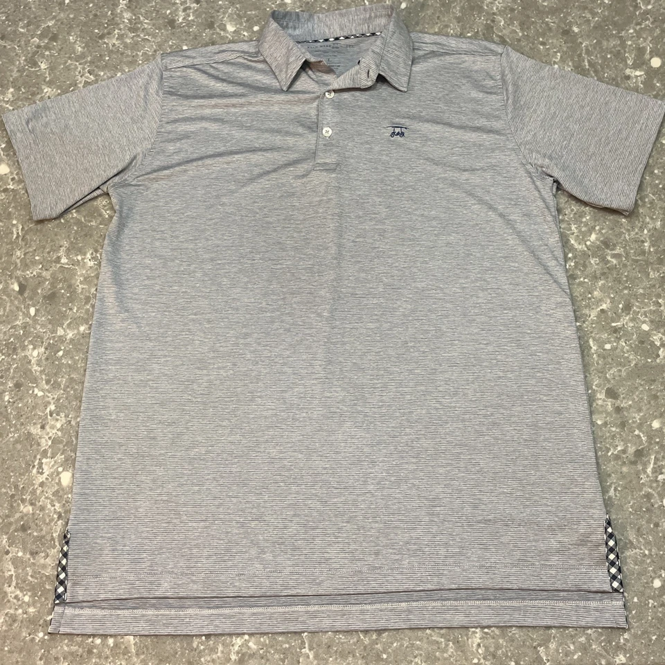 Bald Head Blues Polo Mens Large Gray Logo Print Performance Golf Shirt - Image 1 of 4