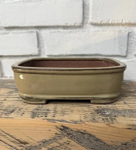 Japanese Bonsai Planter Pot Glazed Clay  - Picture 1 of 9