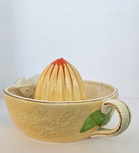 Halbe Orangenförmige Fruchtpresse Reibahle. Keramik. Vintage Japan 40er Jahre. Ausgefallen. - Bild 1 von 17