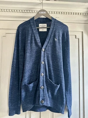 Abercrombie & Fitch Sweater Mens M  Blue Cardigan Preppy Fisherman Old Money - Image 1 of 4
